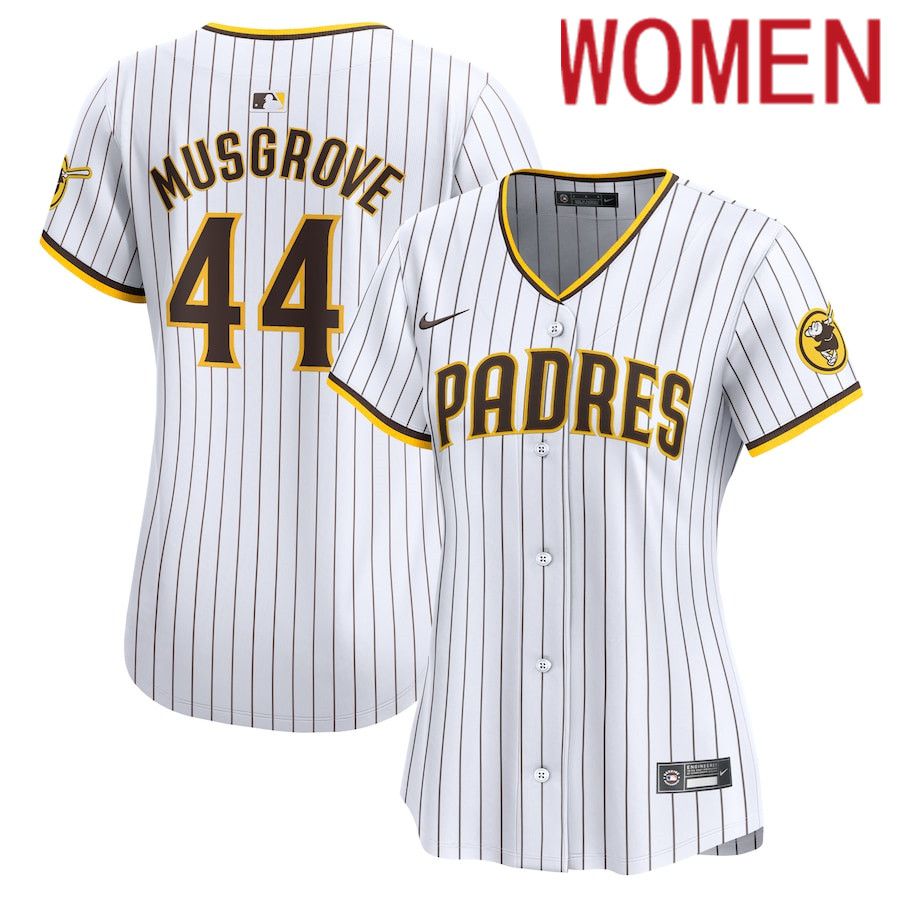 Women San Diego Padres 44 Joe Musgrove Nike White Home Limited Player MLB Jersey